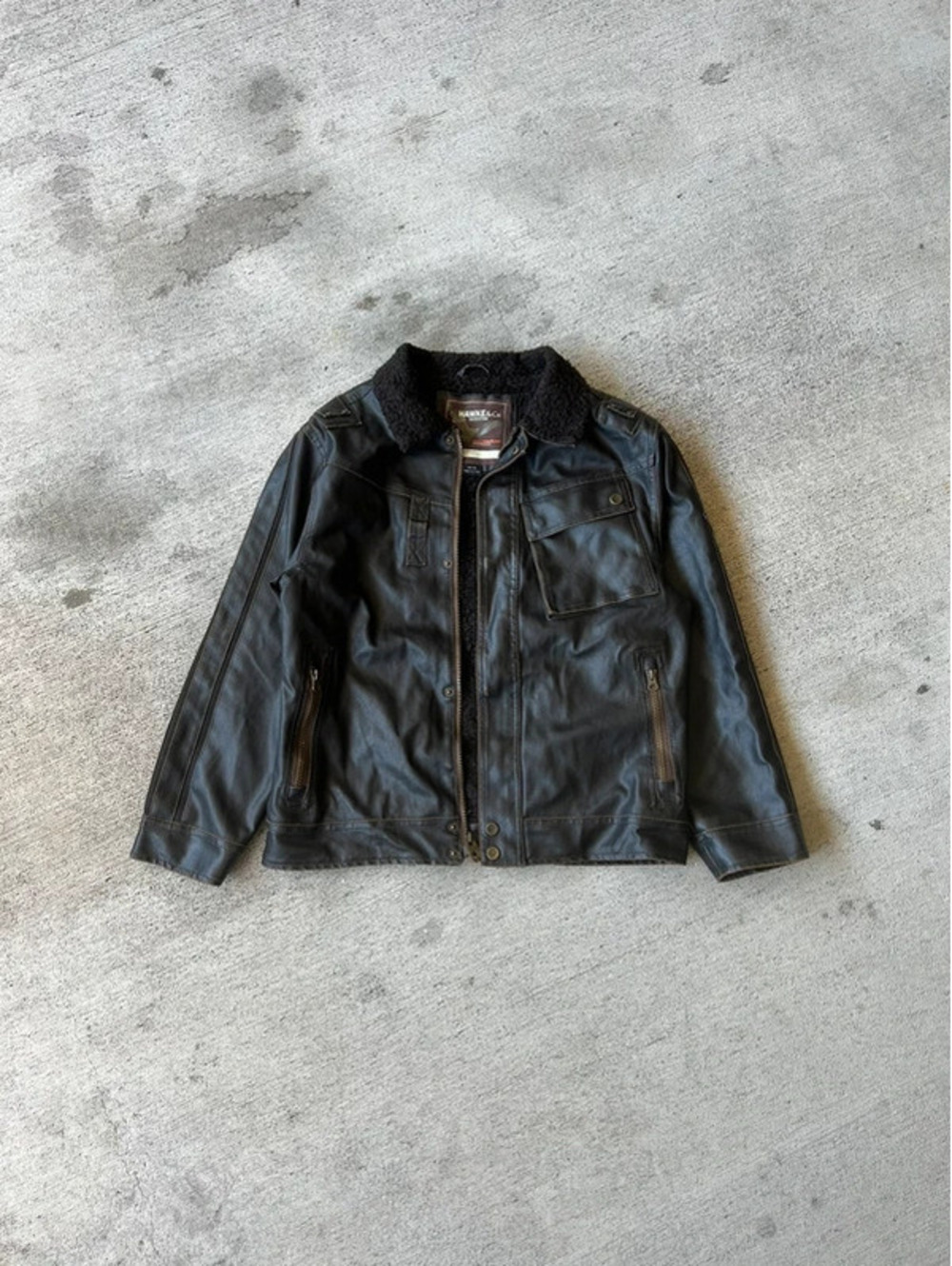 90s-2000s Hawke & Co Leather Jacket